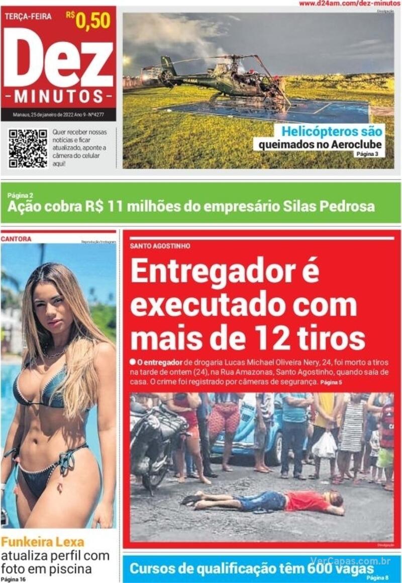 Capa do jornal Dez Minutos 25/01/2022