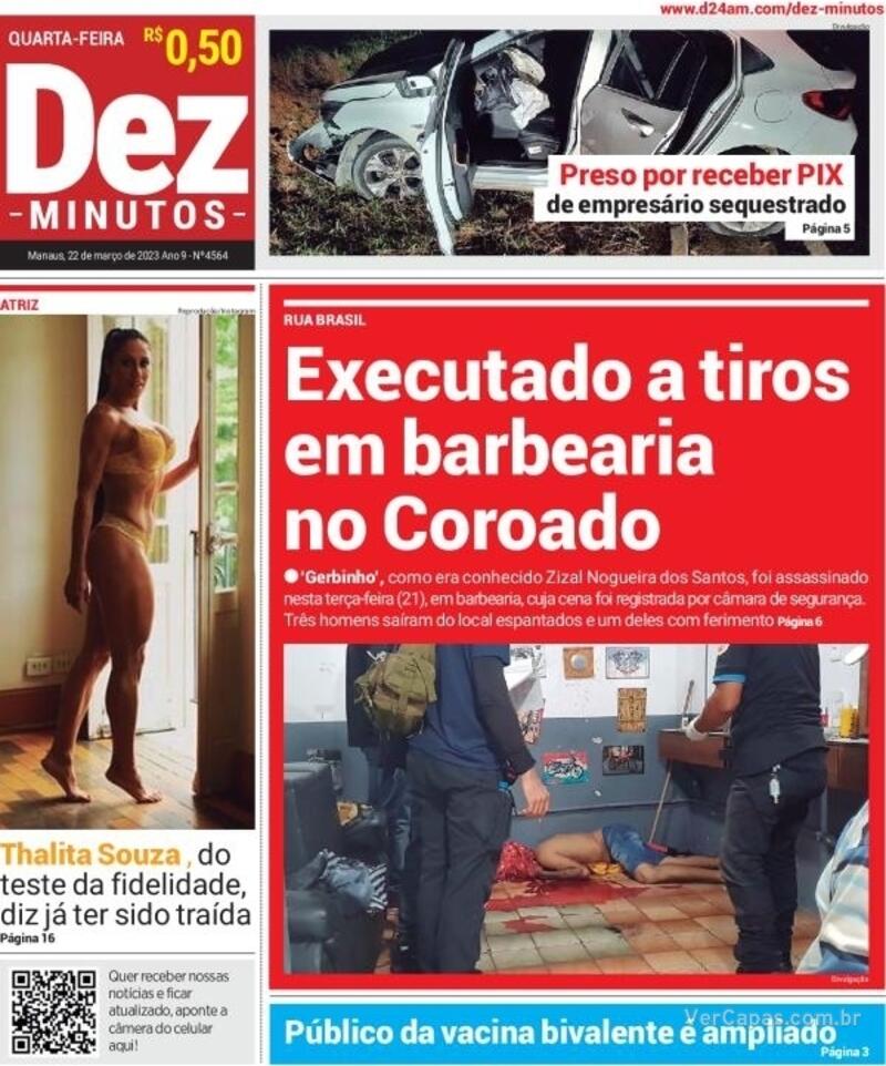 Capa do jornal Dez Minutos 22/03/2023