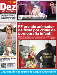 Capa do jornal Dez Minutos 09/10/2025