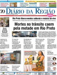 Capa do jornal Diário da Região 03/10/2020