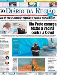 Capa do jornal Diário da Região 08/08/2020