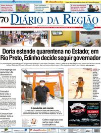 Capa do jornal Diário da Região 09/05/2020