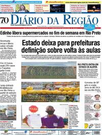Capa do jornal Diário da Região 20/08/2020