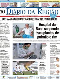 Capa do jornal Diário da Região 24/07/2020