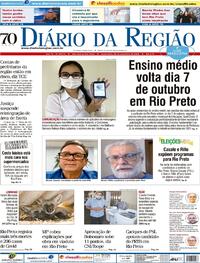 Capa do jornal Diário da Região 25/09/2020