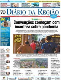 Capa do jornal Diário da Região 30/08/2020