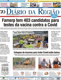 Capa do jornal Diário da Região 31/07/2020