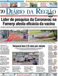 Capa do jornal Diário da Região 13/01/2021