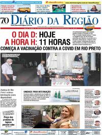 Capa do jornal Diário da Região 19/01/2021