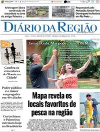 Capa do jornal Diário da Região 14/04/2024