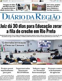 Capa do jornal Diário da Região 18/04/2024