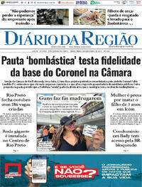 Capa do jornal Diário da Região 02/12/2025