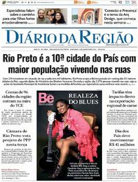 Capa do jornal Diário da Região 03/08/2025