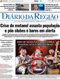 Capa do jornal Diário da Região 04/10/2025