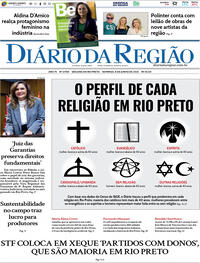 Capa do jornal Diário da Região 08/06/2025