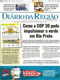 Capa do jornal Diário da Região 09/11/2025