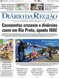 Capa do jornal Diário da Região 11/12/2025