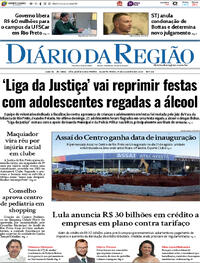 Capa do jornal Diário da Região 14/08/2025