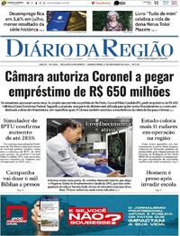 Capa do jornal Diário da Região 17/09/2025