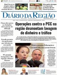 Capa do jornal Diário da Região 19/11/2025