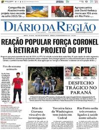 Capa do jornal Diário da Região 20/09/2025