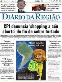 Capa do jornal Diário da Região 22/11/2025