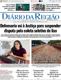Capa do jornal Diário da Região 24/09/2025