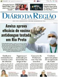 Capa do jornal Diário da Região 27/11/2025