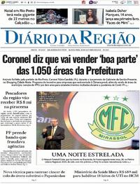 Capa do jornal Diário da Região 30/10/2025