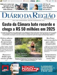 Capa do jornal Diário da Região 30/12/2025