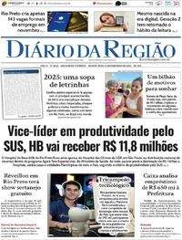 Capa do jornal Diário da Região 31/12/2025