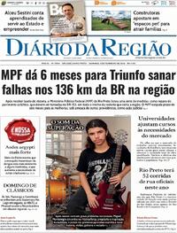 Capa do jornal Diário da Região 01/02/2026