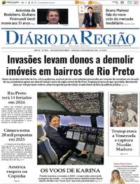 Capa do jornal Diário da Região 04/01/2026