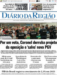 Capa do jornal Diário da Região 04/03/2026