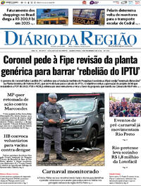 Capa do jornal Diário da Região 05/02/2026
