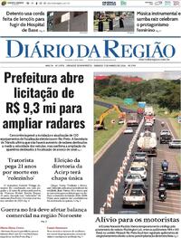 Capa do jornal Diário da Região 07/03/2026