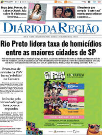 Capa do jornal Diário da Região 08/02/2026