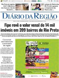 Capa do jornal Diário da Região 10/02/2026
