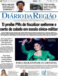 Capa do jornal Diário da Região 14/02/2026