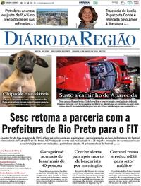 Capa do jornal Diário da Região 14/03/2026