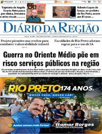 Capa do jornal Diário da Região 15/03/2026