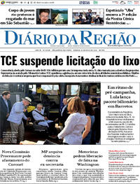 Capa do jornal Diário da Região 16/05/2026
