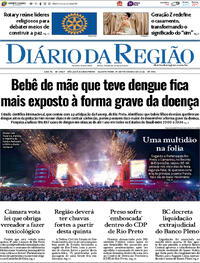 Capa do jornal Diário da Região 19/02/2026