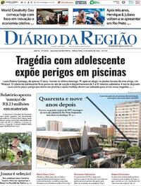 Capa do jornal Diário da Região 21/04/2026