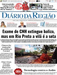 Capa do jornal Diário da Região 28/01/2026
