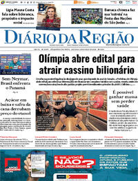 Capa do jornal Diário da Região 31/05/2026