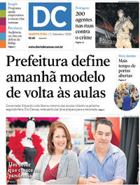 Capa do jornal Diário de Canoas 02/09/2020