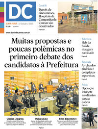 Capa do jornal Diário de Canoas 02/10/2020
