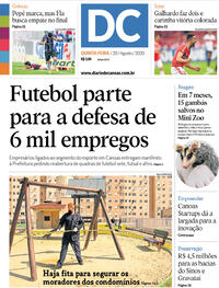 Capa do jornal Diário de Canoas 20/08/2020
