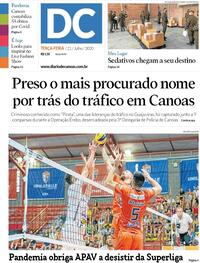 Capa do jornal Diário de Canoas 21/07/2020